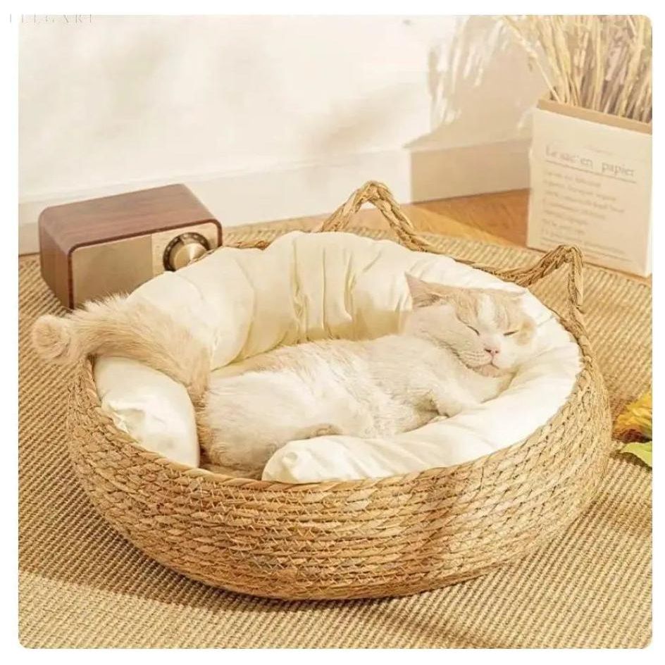 Cielo Cat Bed - Split Bamboo, Super Soft Plush Cushion 2