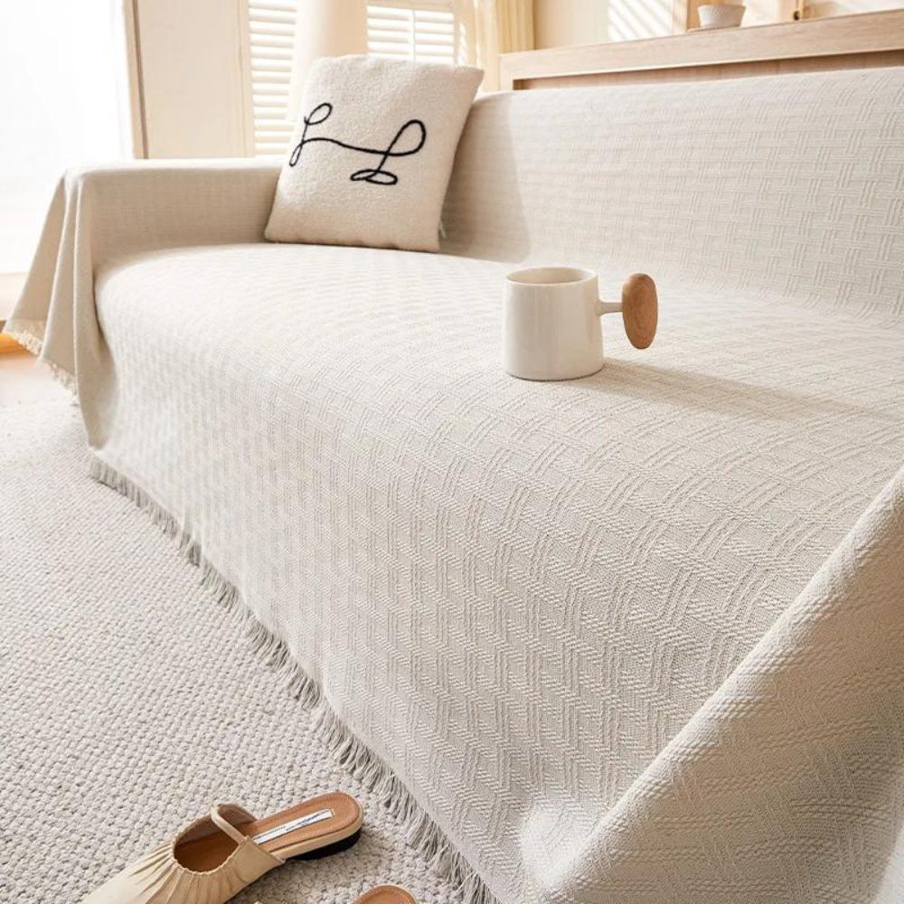 Cielo Sofa Cover - Quilted Microfiber, Geometric Design 5