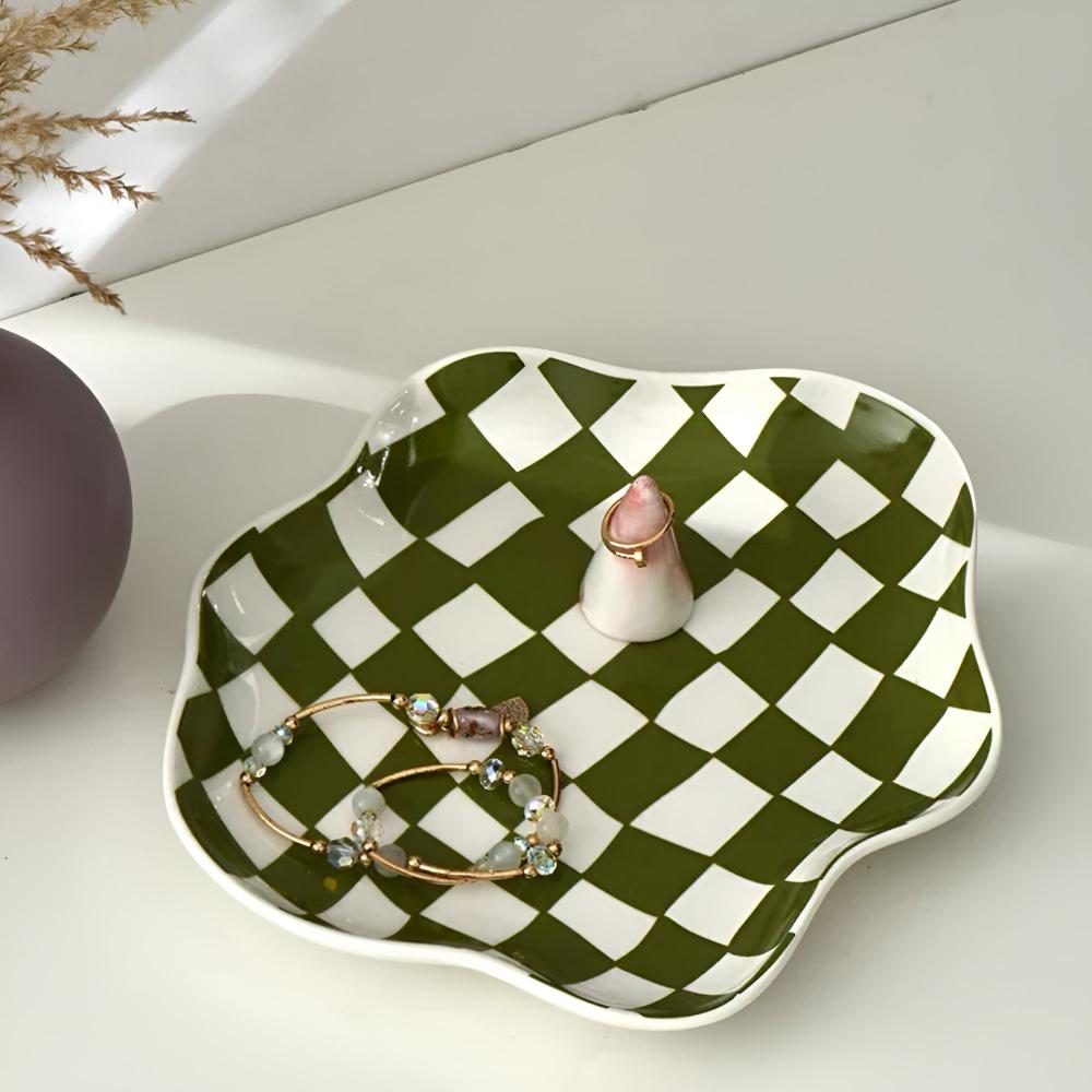 Cleo Checkered Plate - Durable Ceramic, Versatile Dishware 1