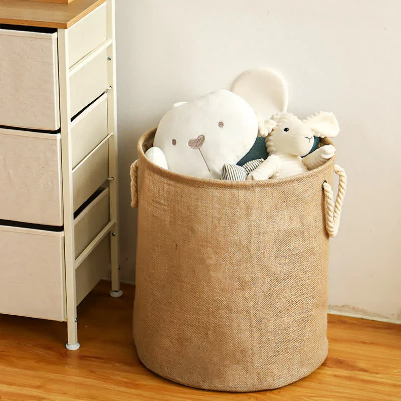 Cleo Laundry Hamper - Cotton-Linen, Waterproof Design 0