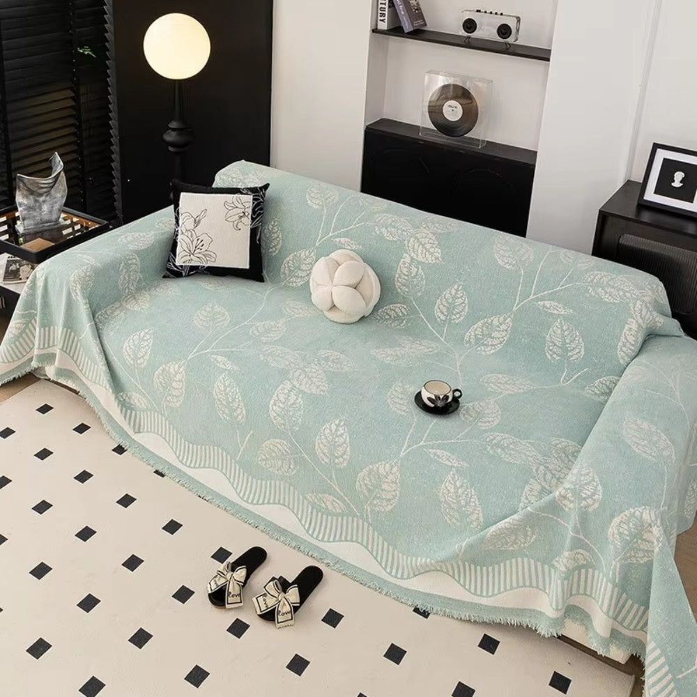 Cleo Sofa Cover - Chenille Leaf Pattern, Machine Washable, Anti-Slip 5
