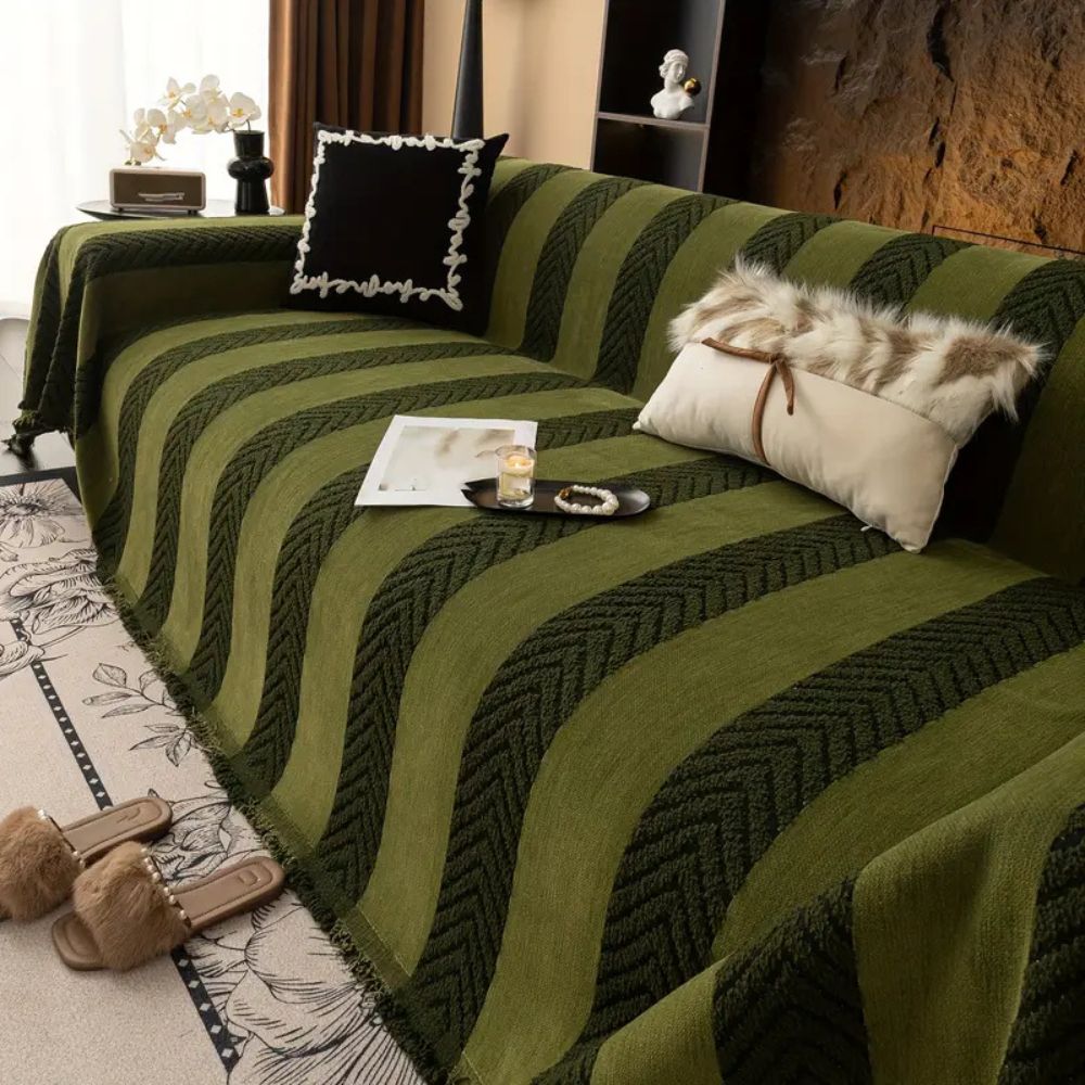 Cleo Sofa Cover - Soft Microfiber, Chevron Design for Couch and Sectional 0