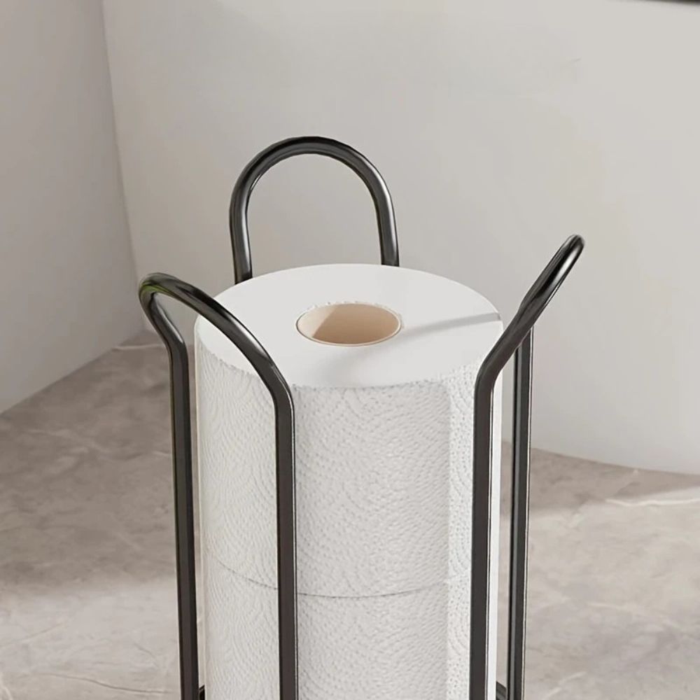 Clever Toilet Paper Holder Stand - Durable Iron, Chrome Finish 6