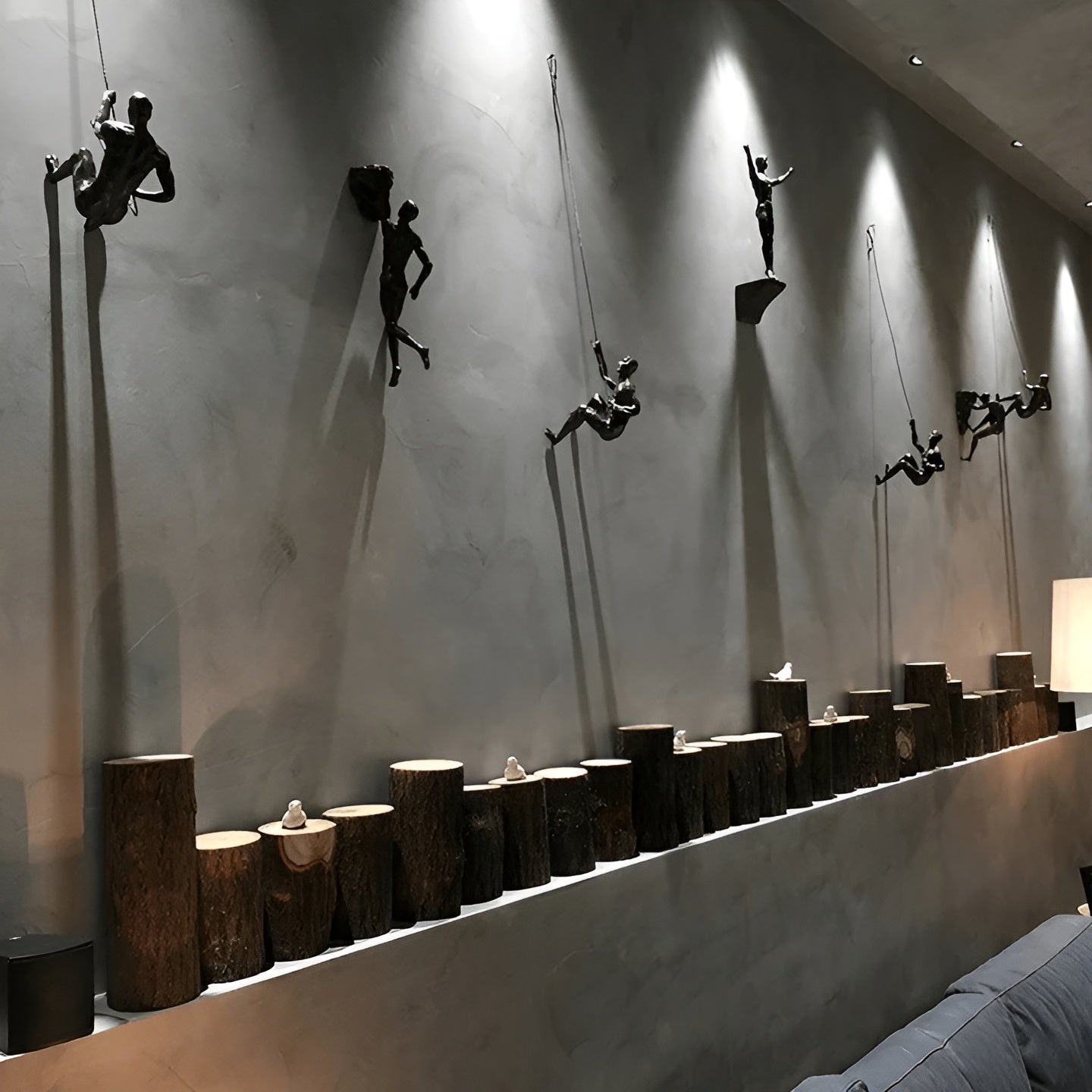 Climbera Wall Art Set - Metal Climbing Men Trio, Modern Industrial Decor 4
