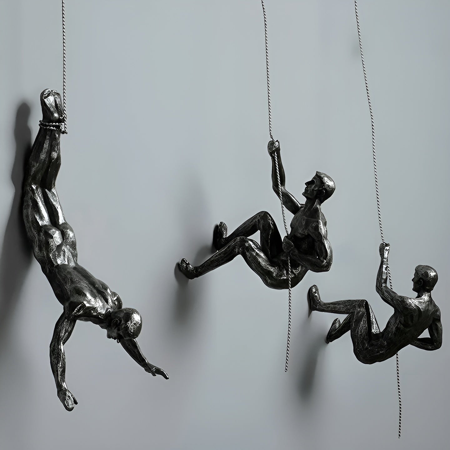 Climbera Wall Art Set - Metal Climbing Men Trio, Modern Industrial Decor 7
