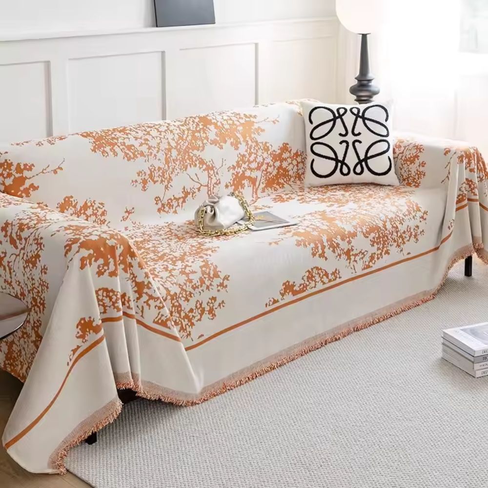 Clover Slipcover Sofa - Soft Chenille, Floral Design 2