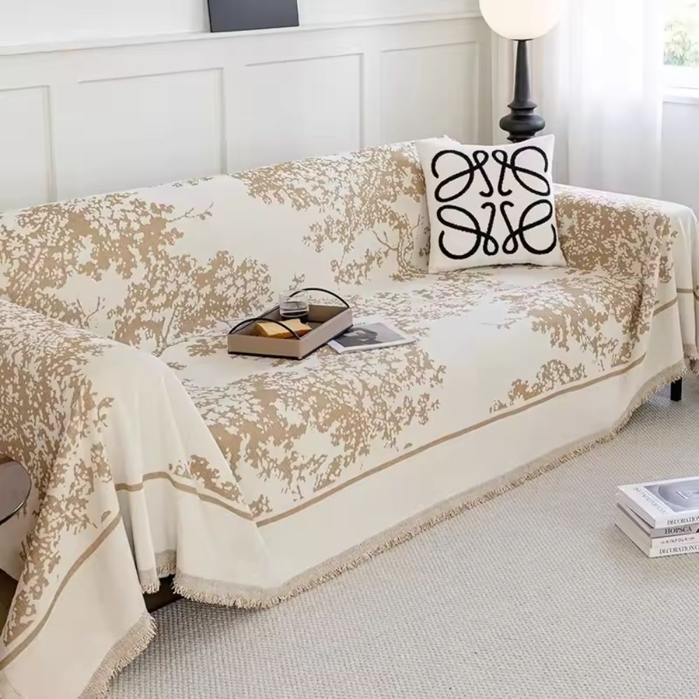 Clover Slipcover Sofa - Soft Chenille, Floral Design 4