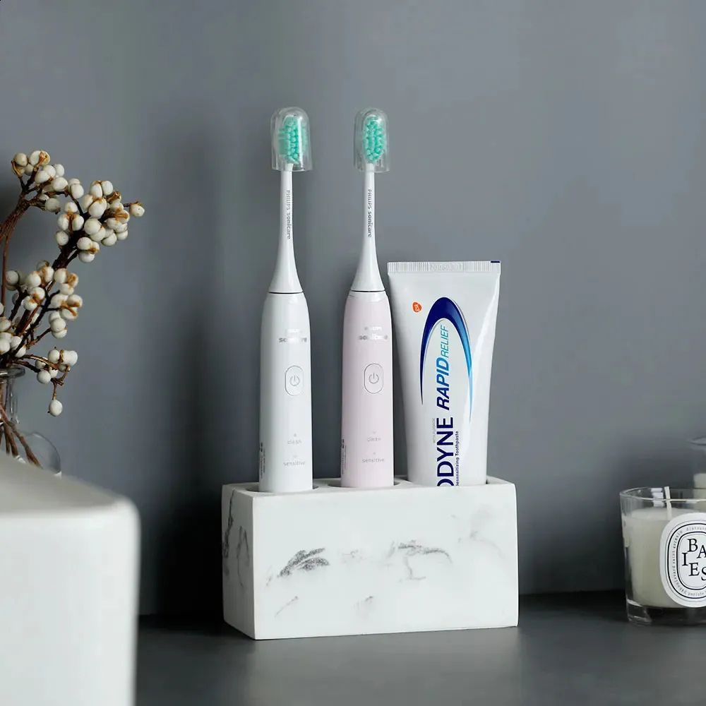 Cora Bathroom Toothbrush Holder - Durable Resin, Modern Design 4
