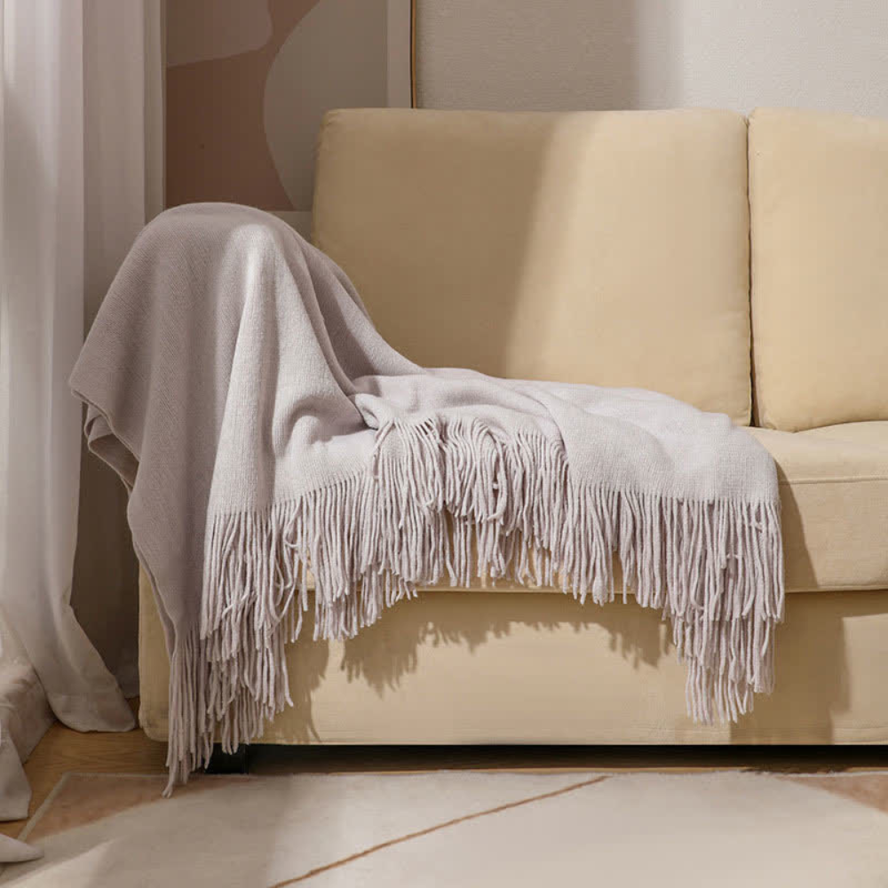 Cora Tassel Blanket - Chunky Knit Acrylic, Multi-Use 8