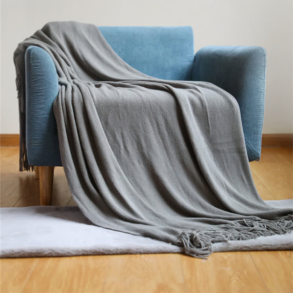 Cora Tassel Blanket - Chunky Knit Acrylic, Multi-Use 9