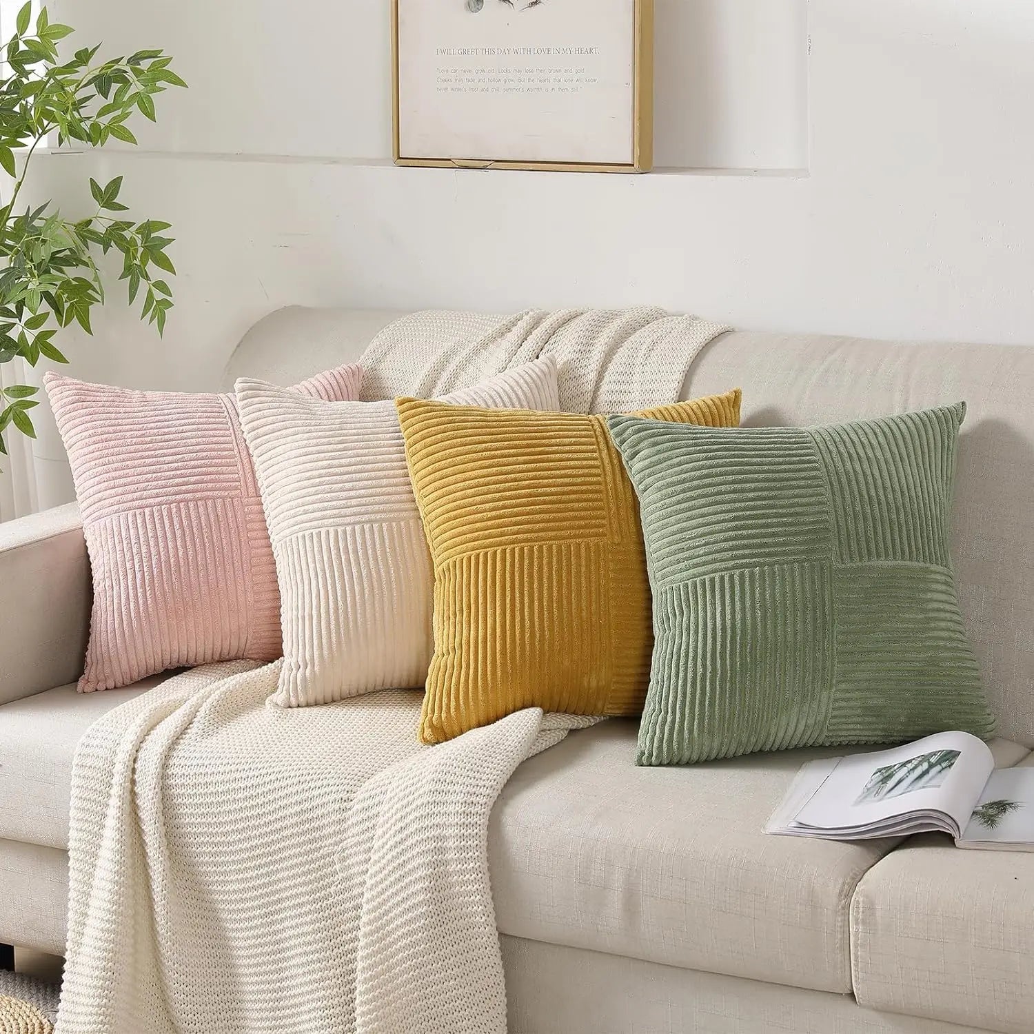 Corda Pillowcase - Soft Corduroy, Minimalist Design 1