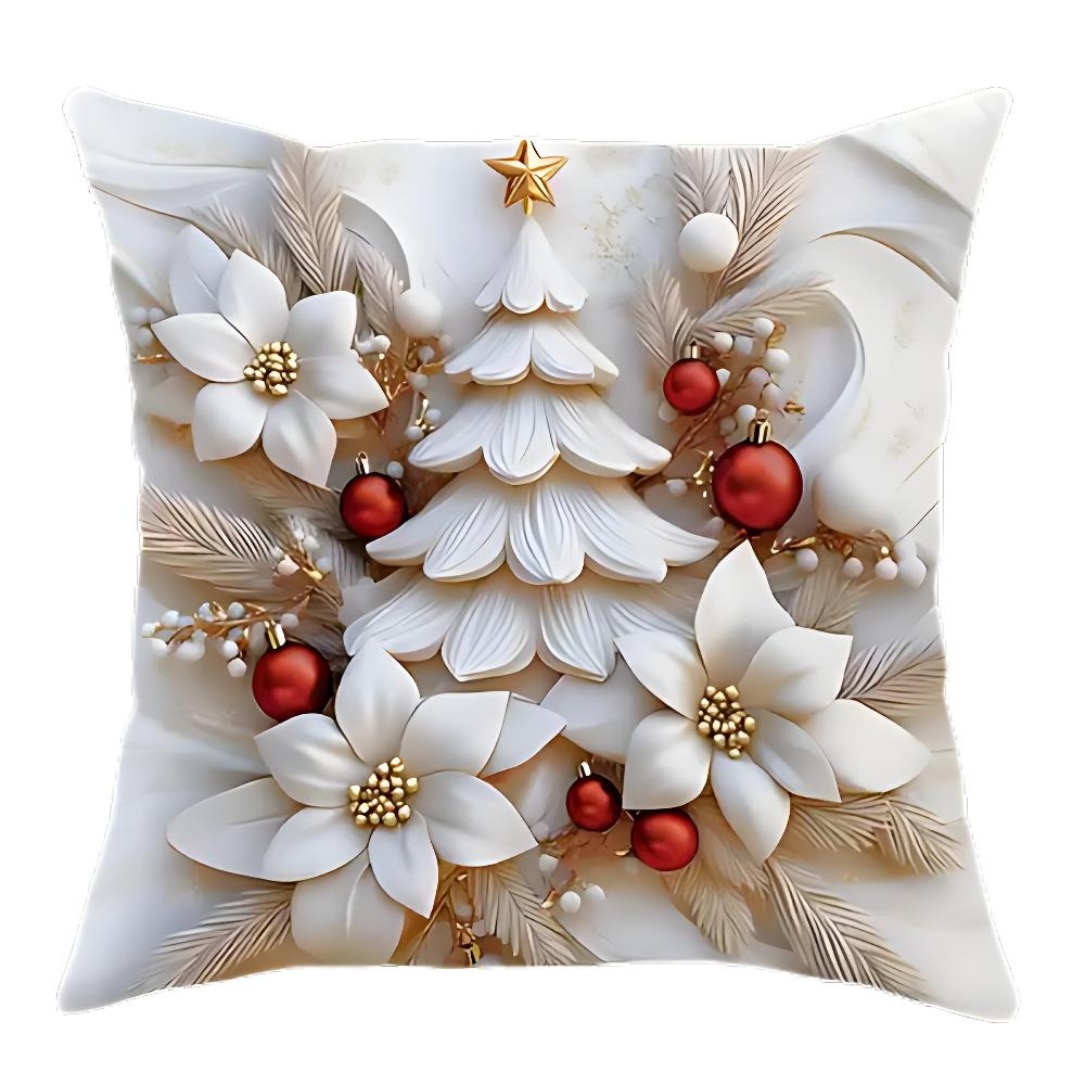 Crescent Christmas Pillow Covers - Velvet, Set of 4 with Holiday Designs 6