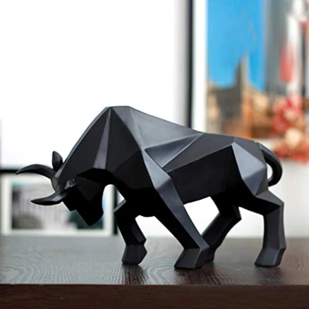 Cresta Charging Bull Figurine - Eco-Friendly Resin, Handmade Decor 0