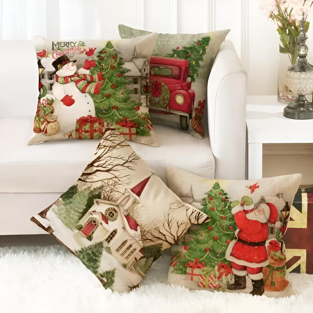Creston Cardinal Cushion Cover - Polyester Linen Festive Decor 1
