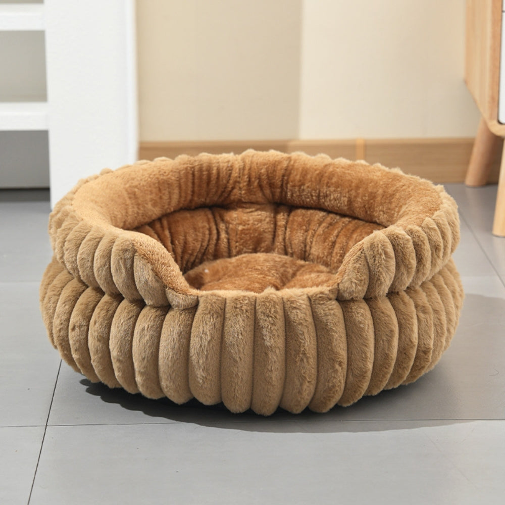 Creston Donut Pet Bed - Soft Plush Fabric, Cozy Support for Dogs and Cats 3