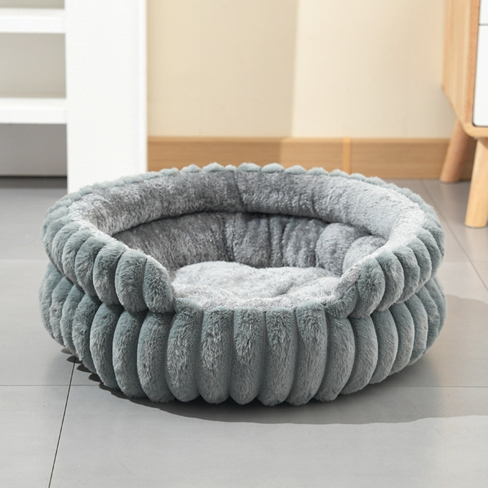 Creston Donut Pet Bed - Soft Plush Fabric, Cozy Support for Dogs and Cats 4