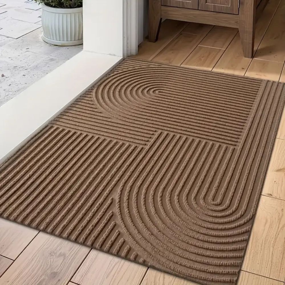 Creston Door Mat - Microfiber, Curved Thread Design, Indoor Outdoor Use 1
