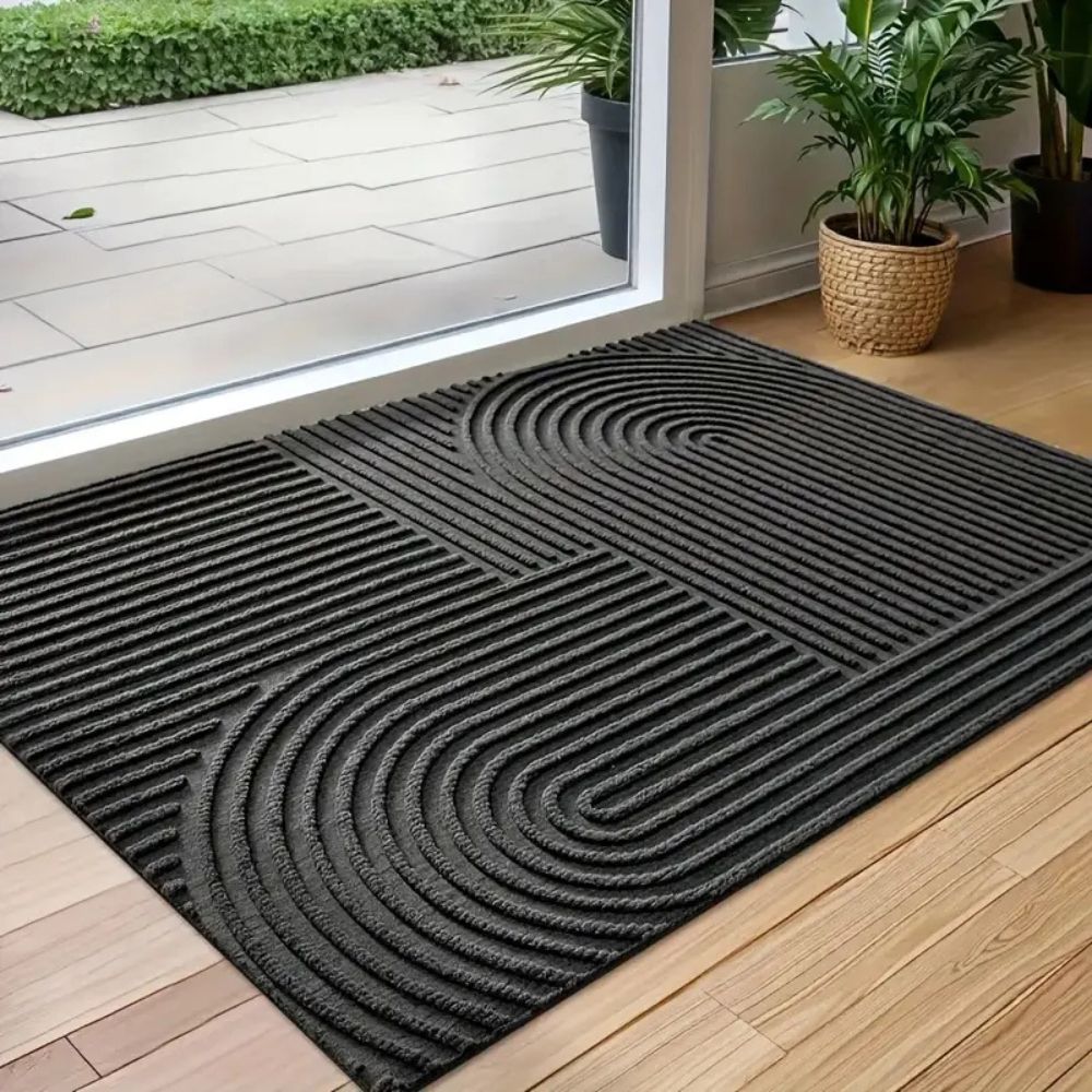 Creston Door Mat - Microfiber, Curved Thread Design, Indoor Outdoor Use 2