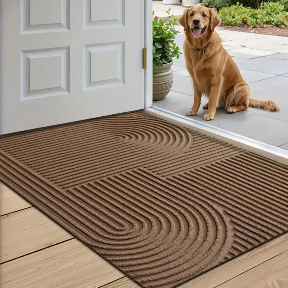 Creston Door Mat - Microfiber, Curved Thread Design, Indoor Outdoor Use 4