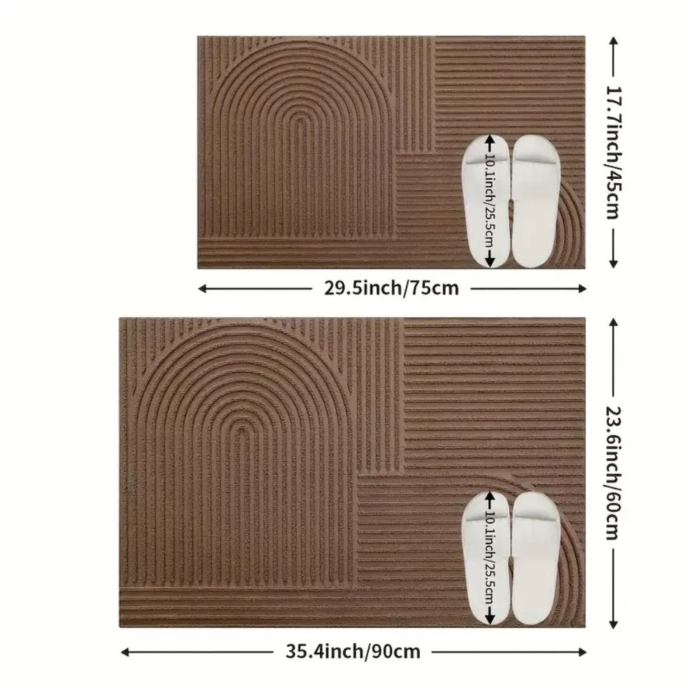 Creston Door Mat - Microfiber, Curved Thread Design, Indoor Outdoor Use 7