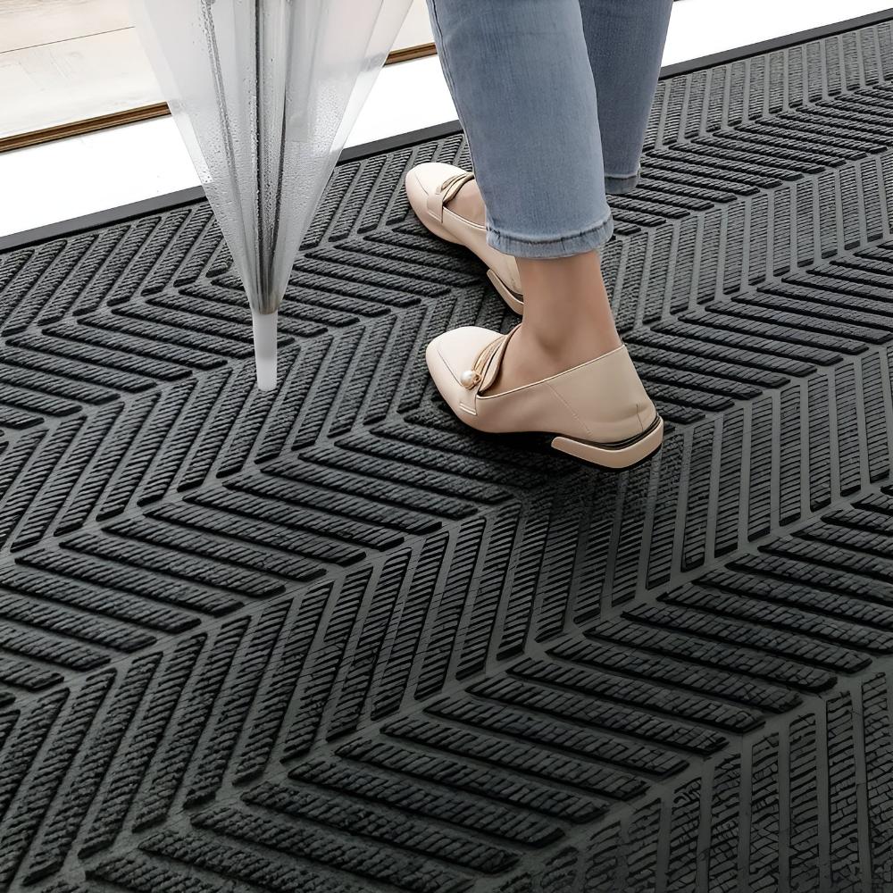 Creston Door Mat - Non-Slip Chevron Design, Indoor Outdoor Welcome Mat 1