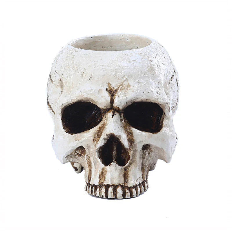 Creston Skull Candle Holder - Handcrafted Resin, Gothic Decor 7