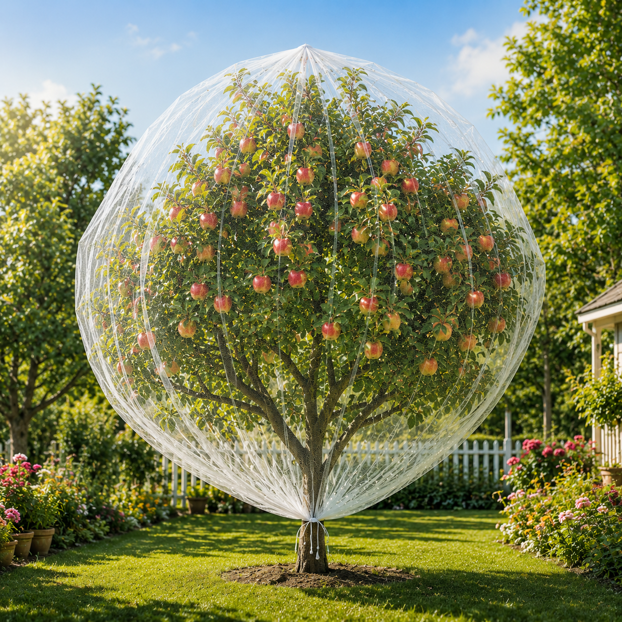 CrispShield Fruit Tree Bags - Breathable Mesh, Drawstring Closure 0