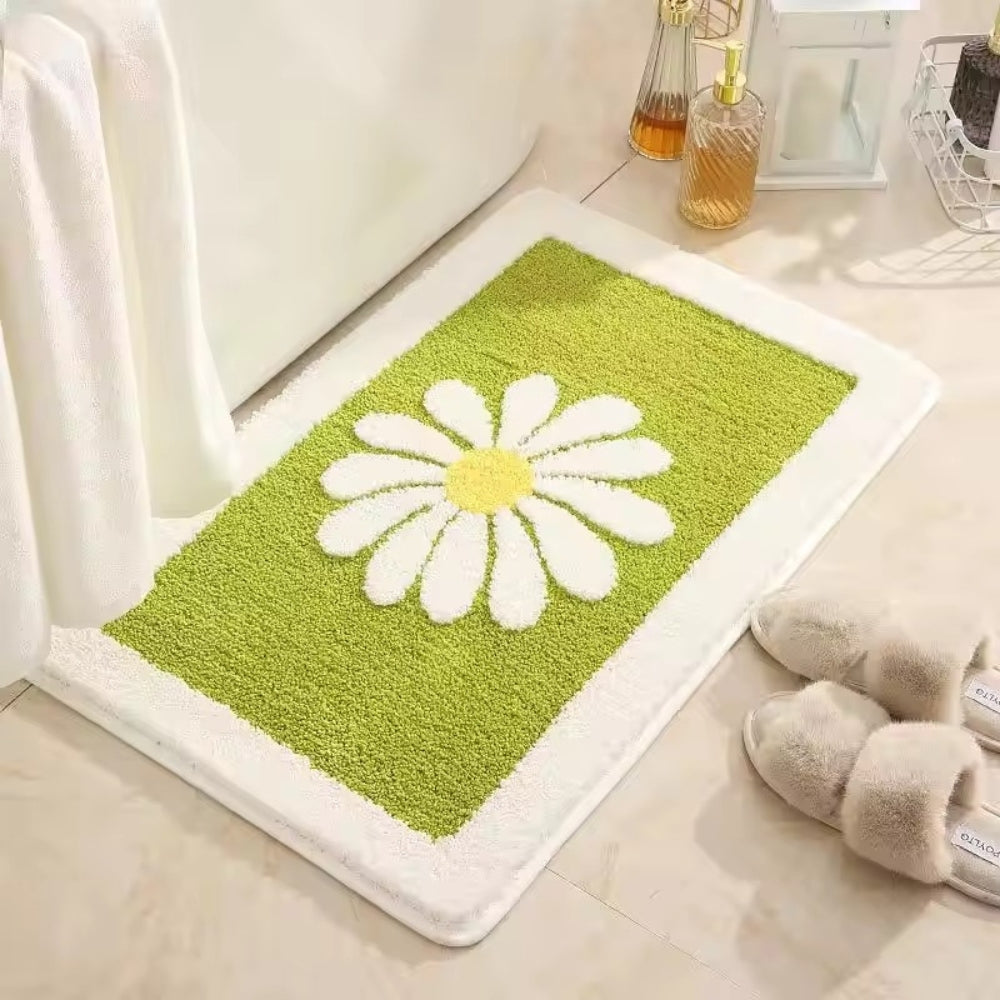 Daisy Bloom Bath Mat - Soft Microfiber, Non-Slip Design 6