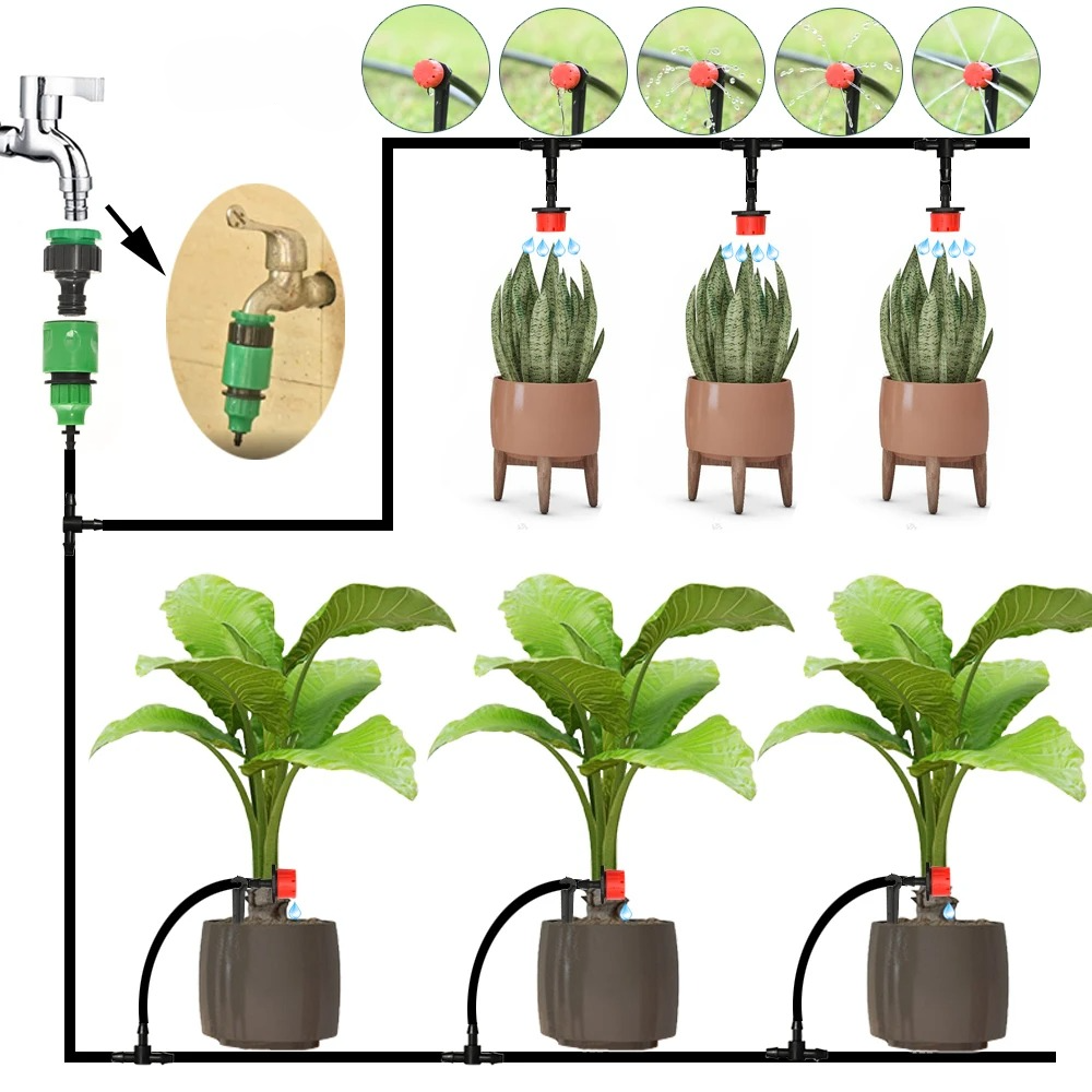 Daxon Drip Irrigation System - Automatic Timer, Adjustable Flow 1