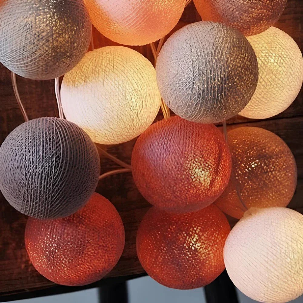 LumaCotton Light Garland – LED Cotton Ball String Lights – Soft Ambient Decor