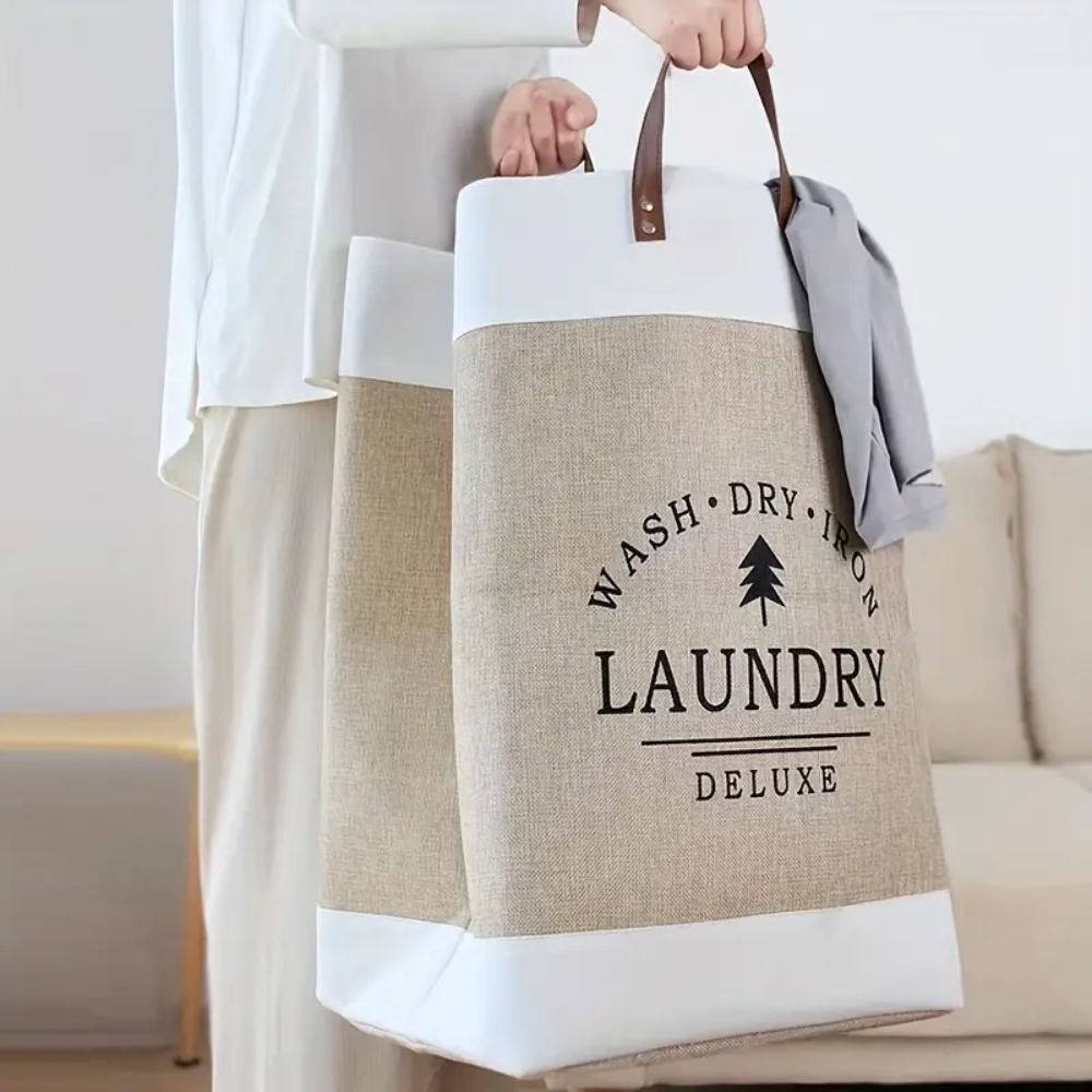 Deluxe Laundry Basket - Durable Microfibre, Collapsible Design 6