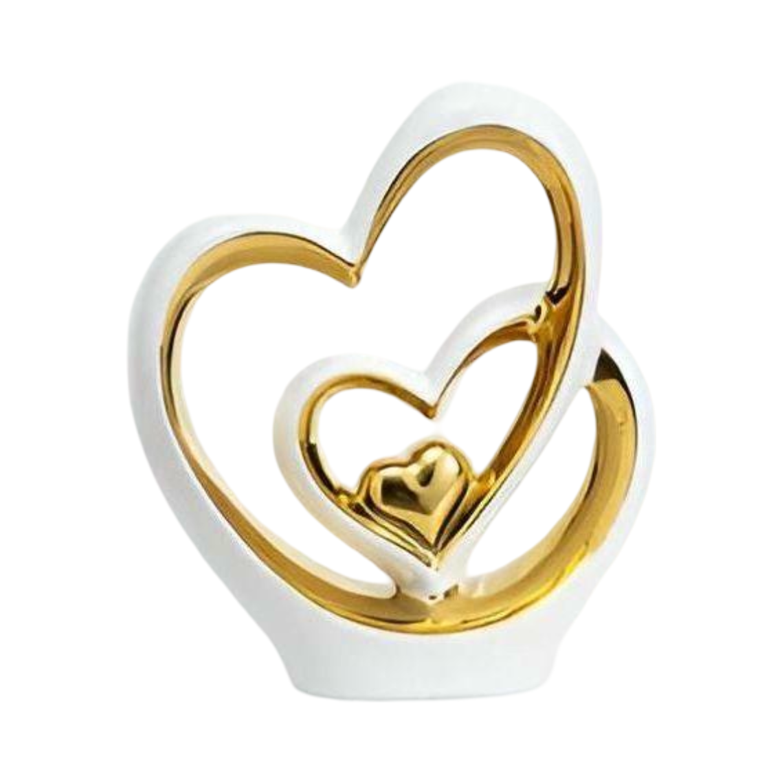 Diora Decorative Figure - Porcelain Double Heart Ornament 1