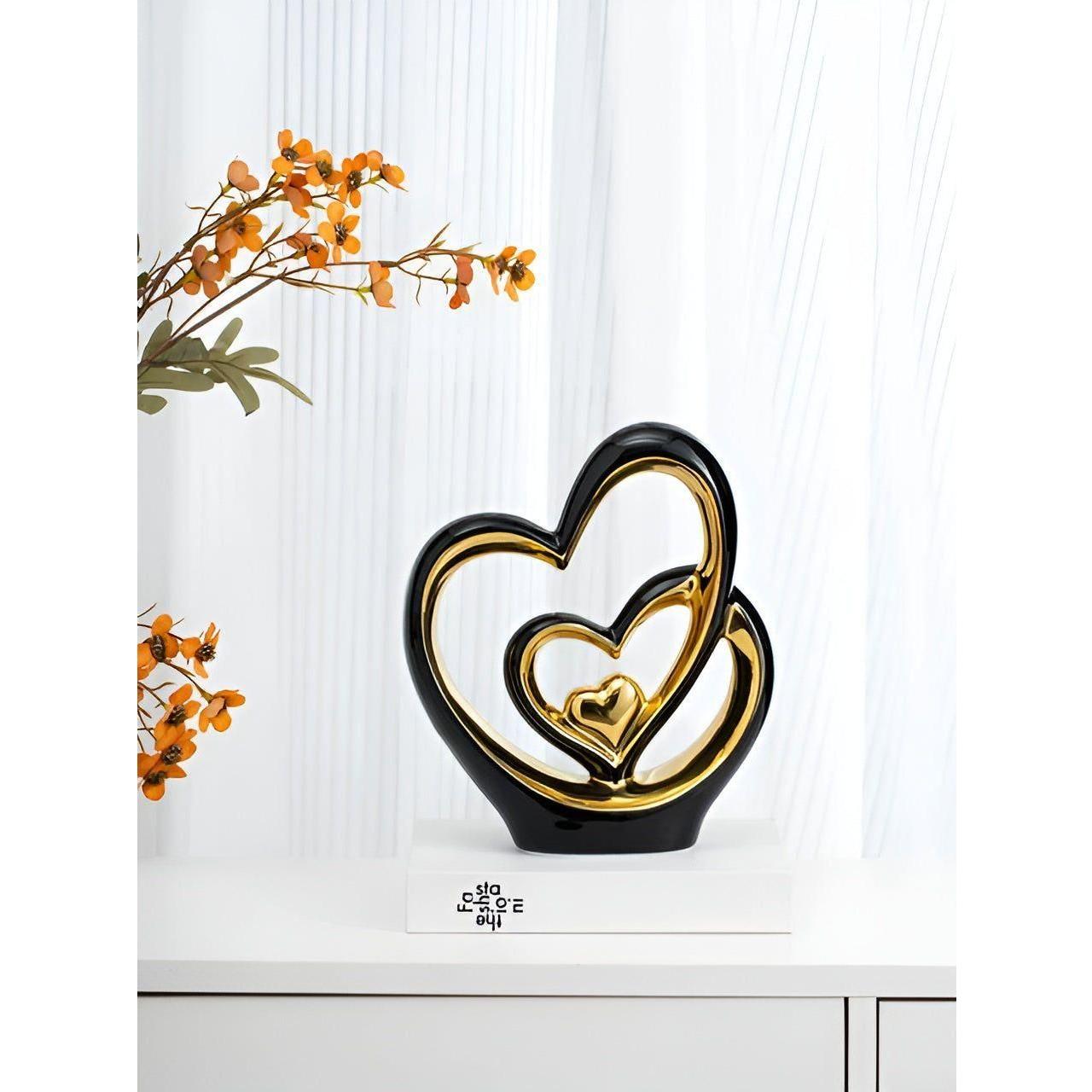 Diora Decorative Figure - Porcelain Double Heart Ornament 5