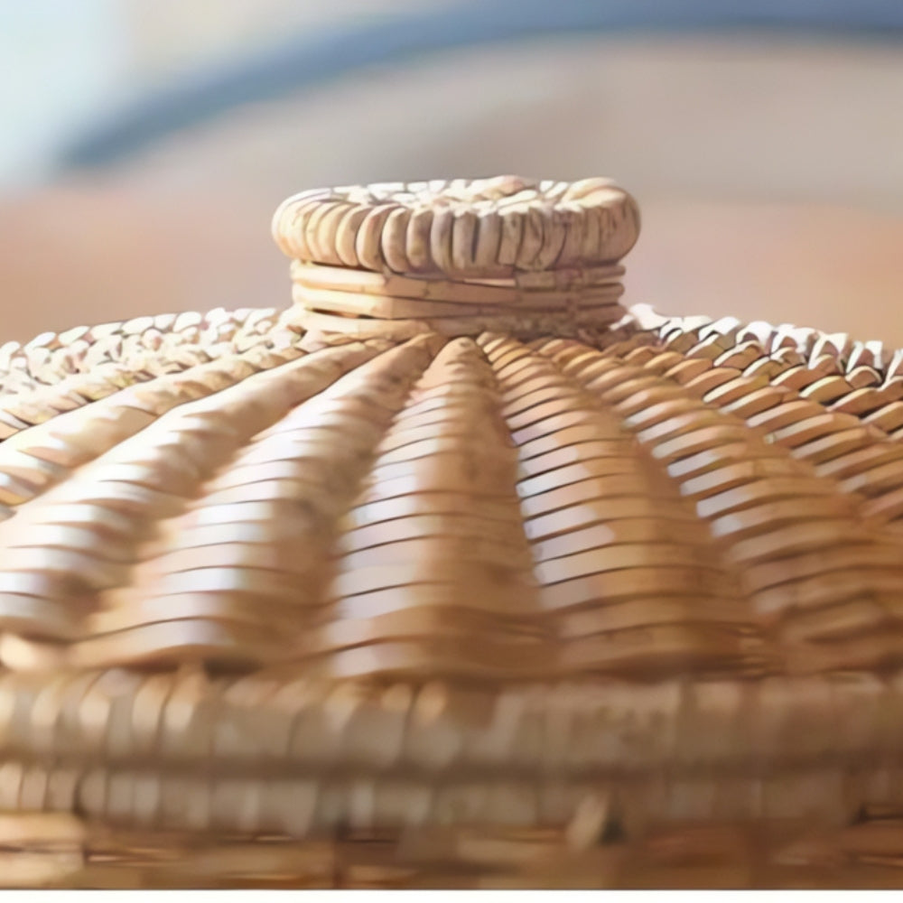 Dome Wicker Storage Basket - Handcrafted Rattan with Secure Lid 2