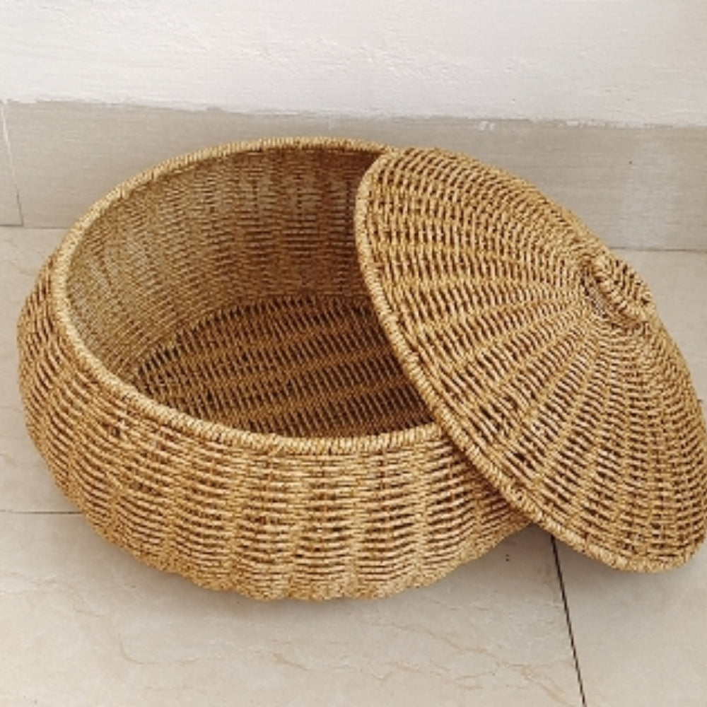 Dome Wicker Storage Basket - Handcrafted Rattan with Secure Lid 3