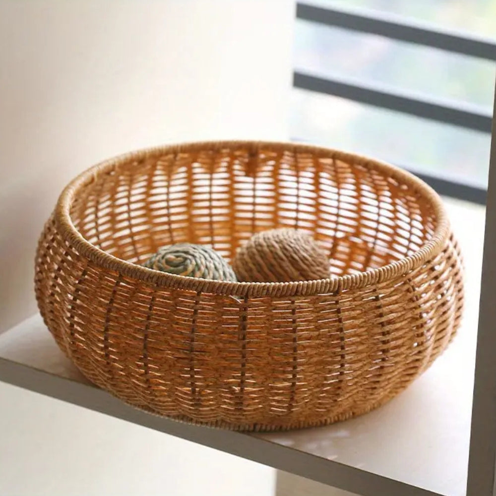 Dome Wicker Storage Basket - Handcrafted Rattan with Secure Lid 4