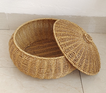 Dome Wicker Storage Basket - Handcrafted Rattan with Secure Lid 5