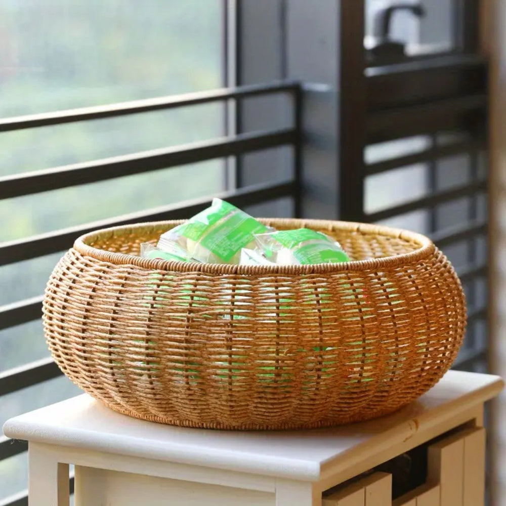 Dome Wicker Storage Basket - Handcrafted Rattan with Secure Lid 7
