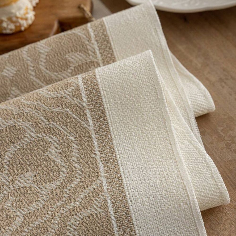Dune Table Runner - Microfiber Blend, Boho Damask Design 6
