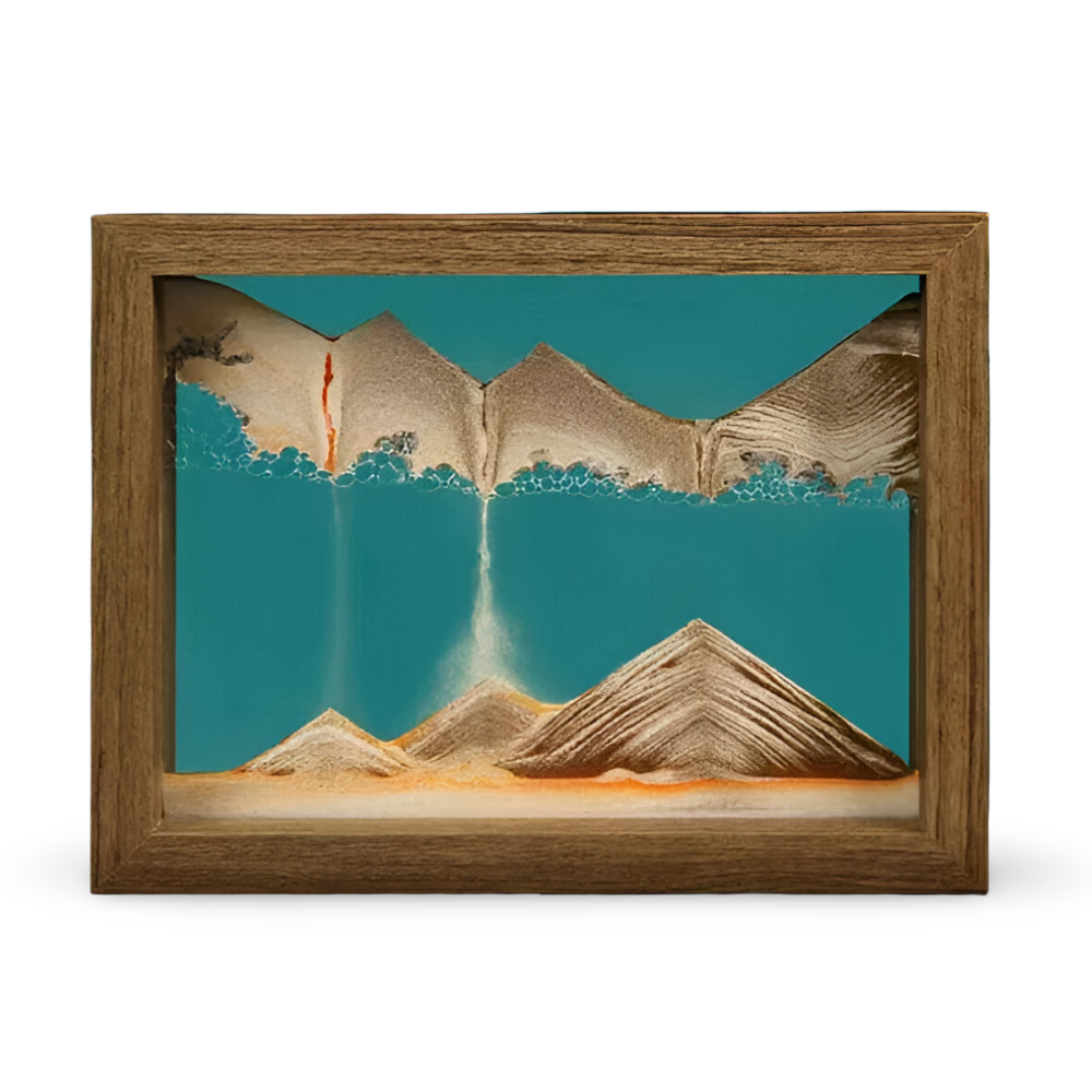 DynaFlow Sand Art - 360° Rotating Glass Landscape, Decorative Home Accent 0