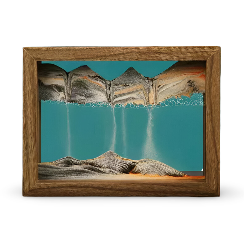 DynaFlow Sand Art - 360° Rotating Glass Landscape, Decorative Home Accent 10