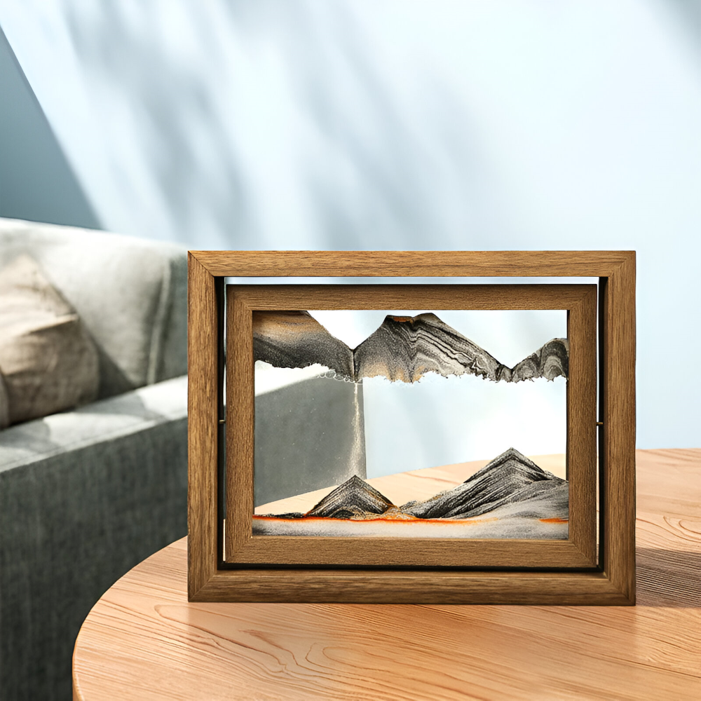 DynaFlow Sand Art - 360° Rotating Glass Landscape, Decorative Home Accent 2