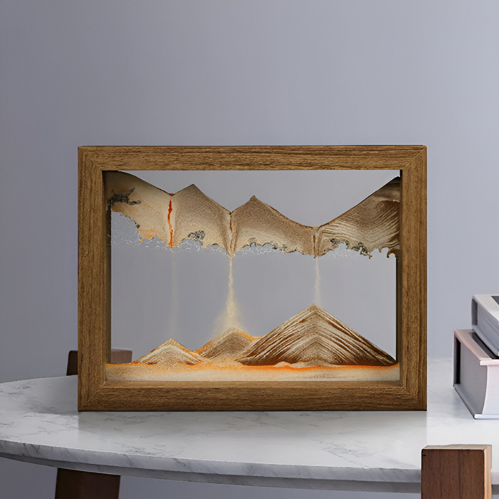 DynaFlow Sand Art - 360° Rotating Glass Landscape, Decorative Home Accent 7
