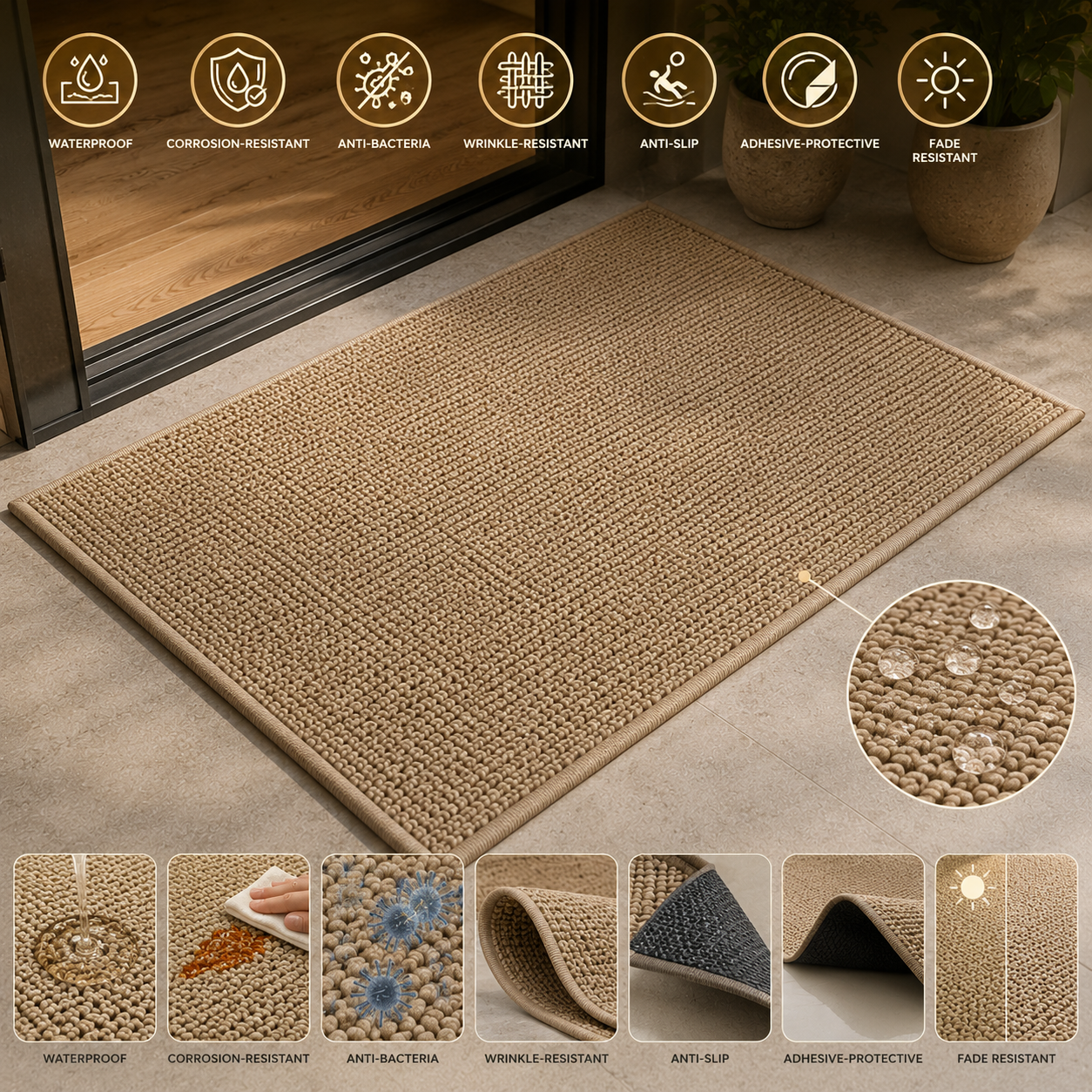Dynamo Doormat - High Absorbency, Non-Slip Outdoor Welcome Mat 1