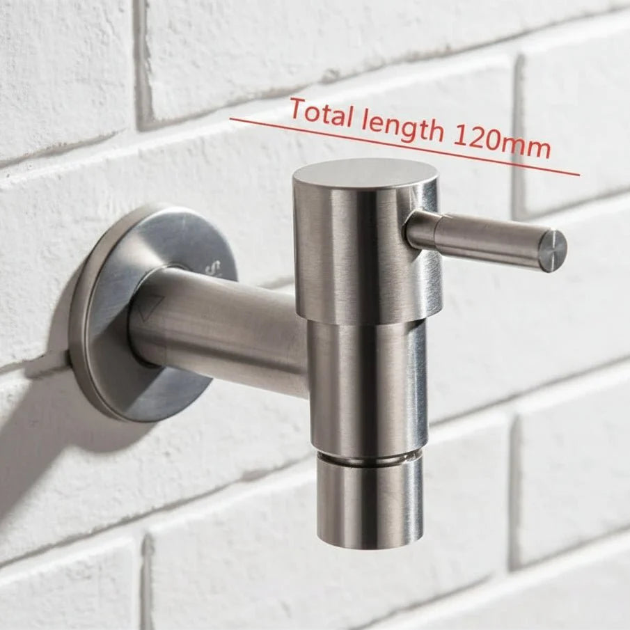 SteelFlow Pro – Dual Outlet Wall Faucet – Outdoor Stainless Steel Tap