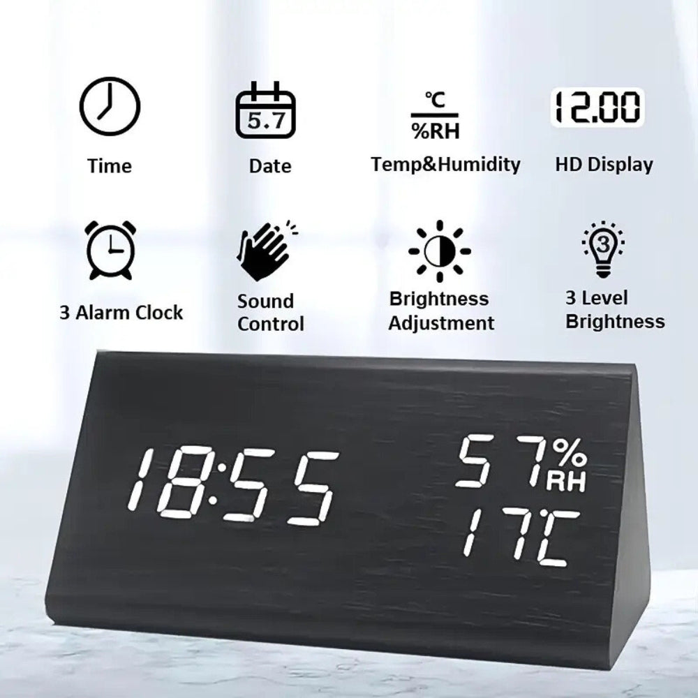 ZenWood – Wooden LED Alarm Clock