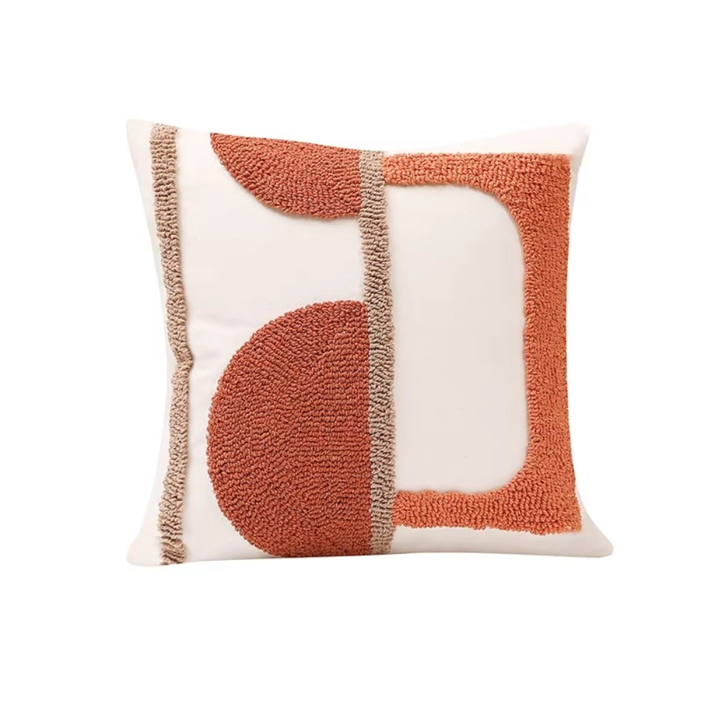 Elysia Cushion Cover - Cotton Velvet, Geometric Embroidery 0