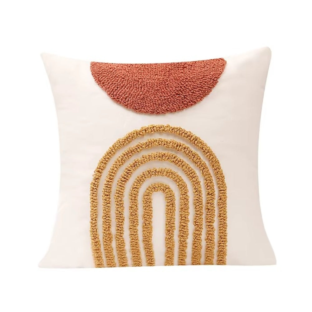Elysia Cushion Cover - Cotton Velvet, Geometric Embroidery 4