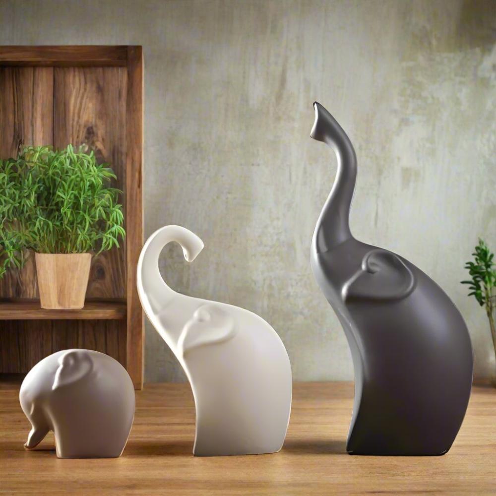 Elysia Elephant Sculpture Set - High-Quality Resin, Abstract Design 1