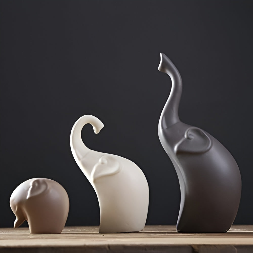 Elysia Elephant Sculpture Set - High-Quality Resin, Abstract Design 5